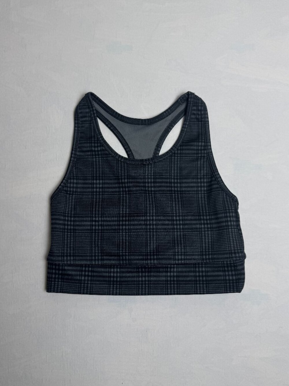 Free Assembly Active Crop Top gray plaid Size: 7/8 Medium